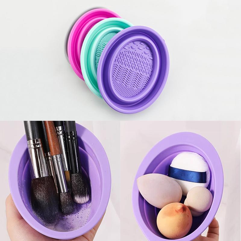 Beauty Makeup Tips - Yumuşak Silikon Makyaj Fırça Temizleyici Katlanır