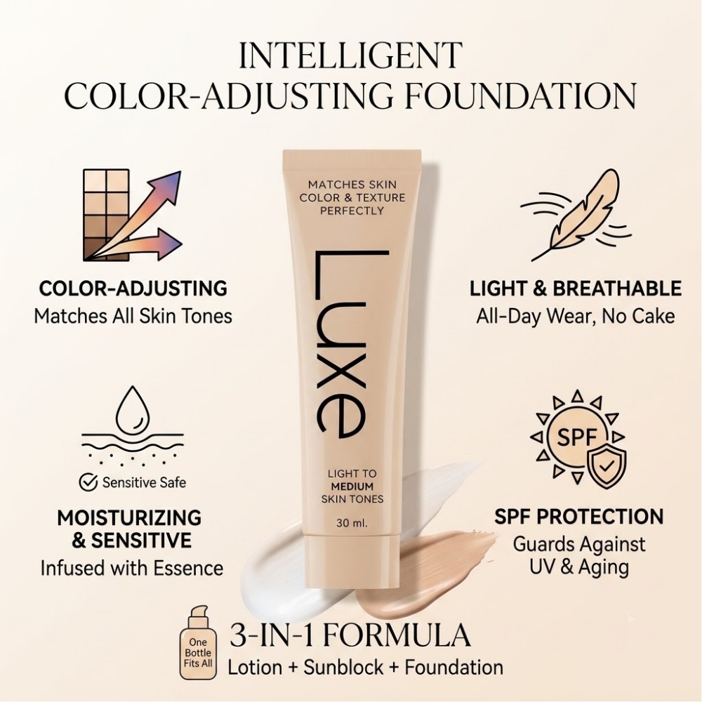 Beauty Luxe Makeup - LUXE Akıllı Renk Uyarlayan Likit Fondöten