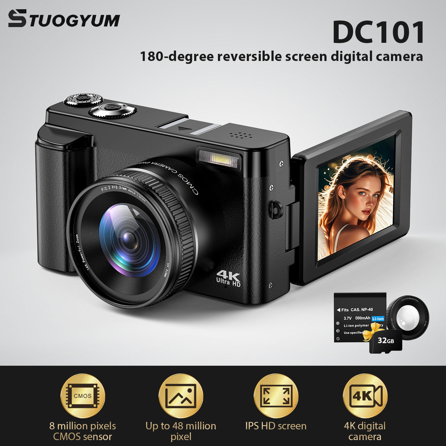 STUOGYUM 4K Vlog Kamerası, Oto - Beauty Makeup Camera incelemesi ve fiyatı
